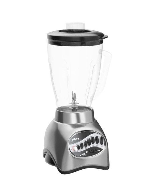 Photo 1 of Oster Core 16-Speed Blender with Glass Jar, Black, 006878. Brushed Chrome
