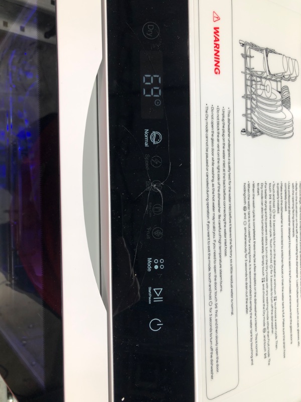 Photo 1 of Portable Countertop Dishwasher, 5 Washing Programs, Built-in 3-Cups Water Tank, 3D Cyclone Spray, Fruit & Vegetable Cleaning with Basket, High Temperature, Air Drying - Lights, Faucet Adapter Included
