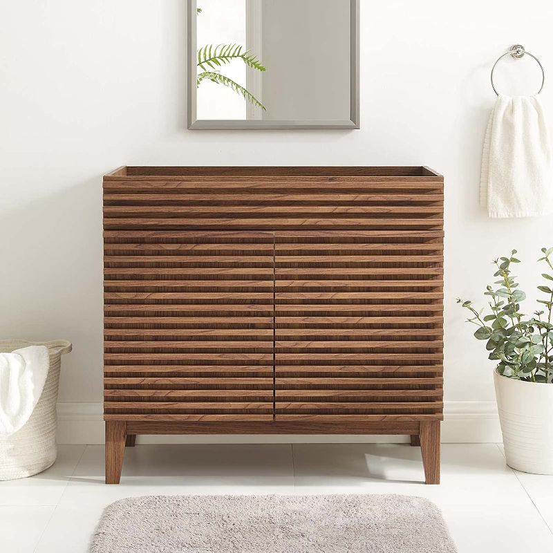 Photo 1 of *BOX 1 OF SET- Modway EEI-4340-WAL Render 36" Bathroom Vanity Cabinet, Walnut
