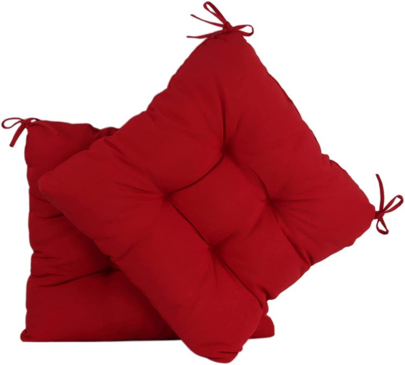 Photo 1 of  Outdoor Seat Cushion 14"x14", 4Pack Tufted Patio Furniture Chair Pads with Thick Form Filled Red
