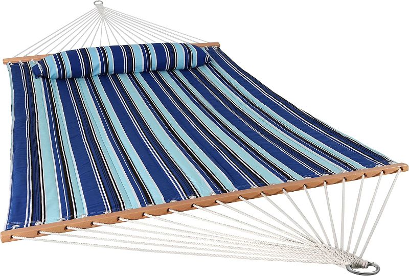 Photo 1 of 
Sunnydaze Outdoor Quilted Fabric Hammock - Two-Person with Spreader Bars - Heavy-Duty 450-Pound Capacity - 