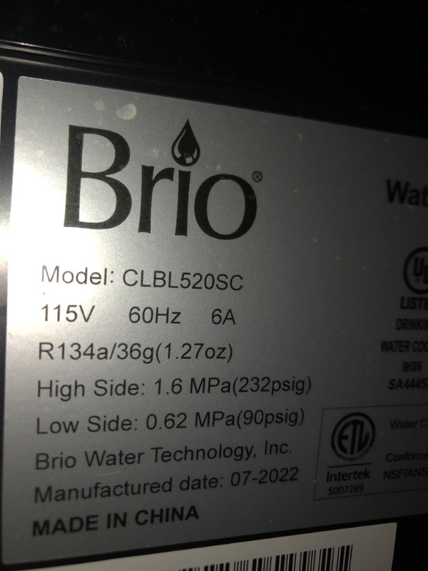 Photo 8 of Brio CLBL520SC Self-Cleaning Bottom Load Water Cooler Dispenser for 3 & 5 Gallon Bottles – Hot, Room & Cold Spouts, Child-Safety Lock, LED Display...
