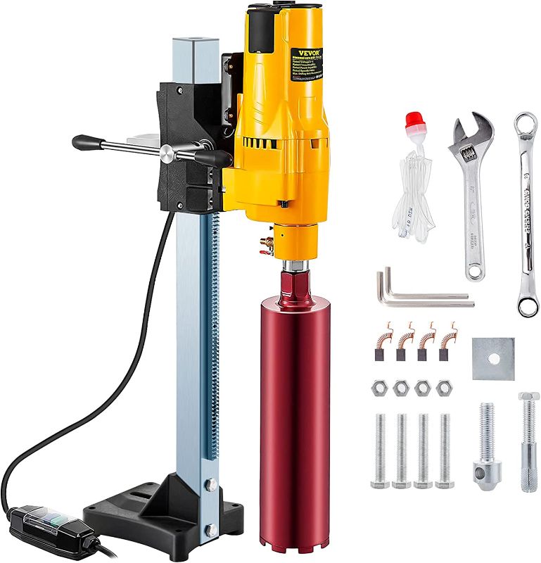 Photo 1 of Happybuy 8 Inch/205MM Diamond Core Drilling Machine 3980W Diamond Core Drill Rig with Stand and Drill Bits,Wet Dry Core Drill Rig for Diamond Concrete Drilling Boring (Drill Bit Diameter: 4.25"/108MM)
