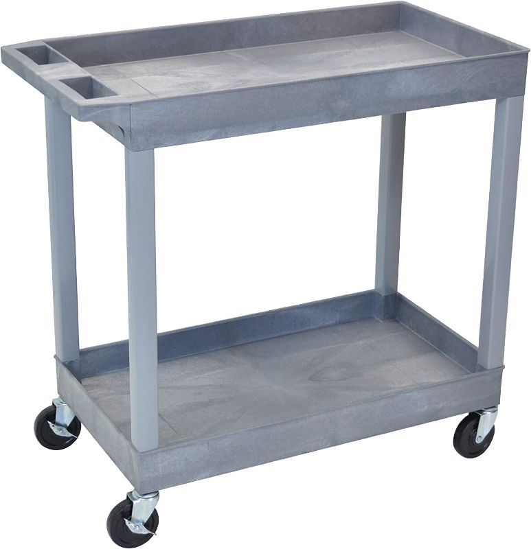 Photo 1 of 
Luxor EC11-G Tub Storage Cart 2 Shelves - Gray , 32" x 18"
Color:Gray
Size:18 L x 35 25 W x 34 25 H