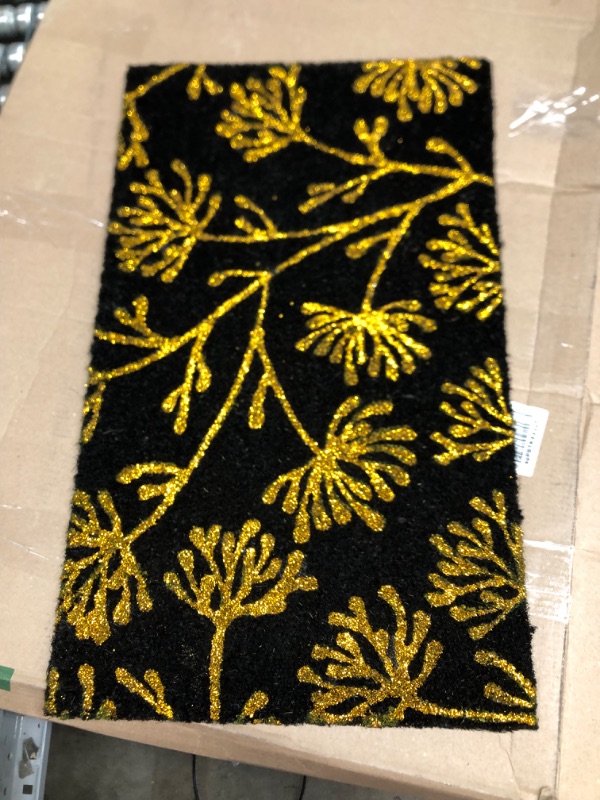 Photo 1 of 18" x 29" Door Mat Black and Gold