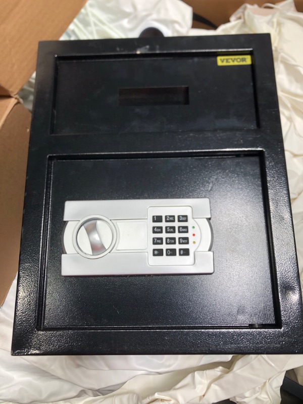 Photo 2 of VEVOR Digital Depository Safe 1.7 Cubic Feet Made of Carbon Steel Electronic Code Lock Depository Safe with Deposit Slot with Two Emergency Keys Depository Box for Home Hotel Restaurant and Office