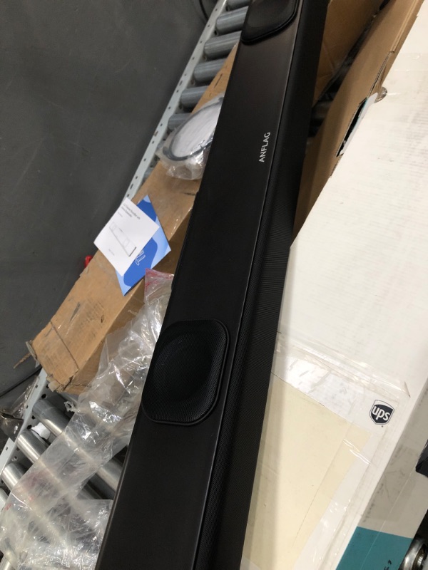 Photo 2 of **previously opened and used** ANFLAG Sound Bar for TV, 38 Inch Soundbar with Dual Built-in Subwoofer, 90W Wired & Wireless Bluetooth 5.0/HDMI/Optical/Aux/USB, 3D Stereo Sound,Black, (HT-K350)
