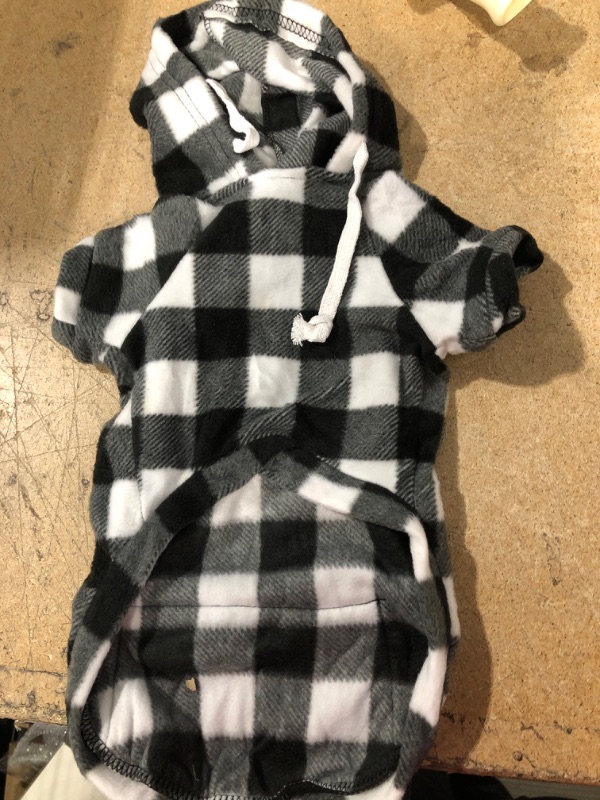 Photo 1 of Plaid Dog Hoodies Buffalo Dog Hooded Sweatshirts Dog Cold Weather Coats Pet Clothes Apparel with Pocket for Small Medium Dogs