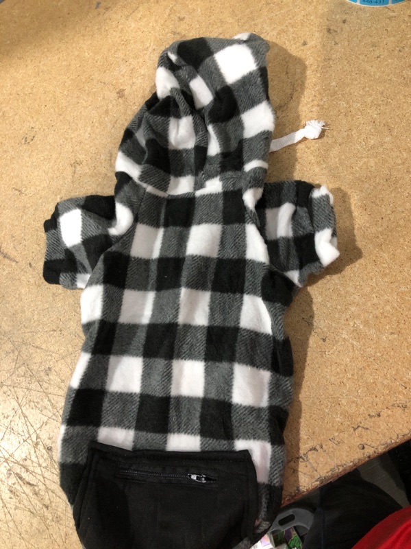 Photo 1 of Plaid Dog Hoodies Buffalo Dog Hooded Sweatshirts Dog Cold Weather Coats Pet Clothes Apparel with Pocket for Small Medium Dogs