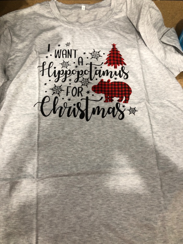 Photo 1 of I  want a hippopotamus for Christmas shirt size X-LARGE grey 