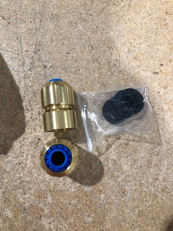 Photo 1 of HQMPC Lead Free Garden Hose Quick Connect Brass Hose Quick Connect Garden Hose Connectors Water Hose Connectors GHT 3/4" (2 Sets) 2PCS 5/8" HOSE