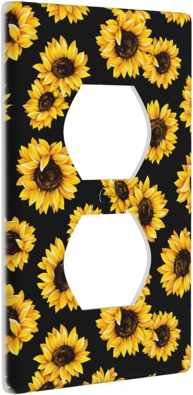 Photo 1 of Kadiman Sunflower Duplex Wall Plate Electrical Outlet Cover Standard Size 1-Gang Outlet Plate