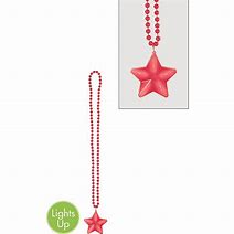 Photo 1 of Red Light Up Beaded Star Necklace 3 pcs