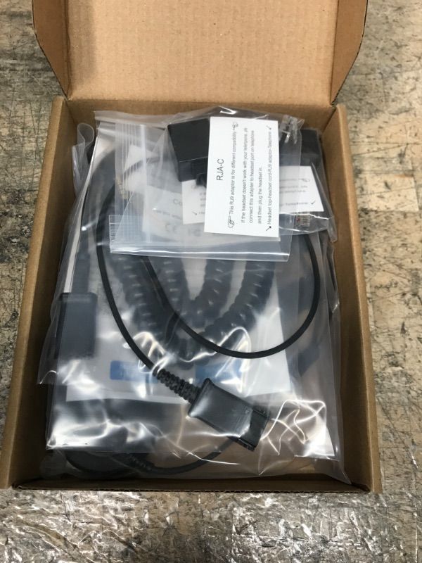 Photo 2 of Telephone Headset w/ RJ9 Quick Disconnect Cable for Cisco Plantronics Avaya Siemens Nortel Panasonic IP Phone Deskphone Landline Phone for Call Center Office with 3.5mm Audio Jack for Cell Phone & PC 510S Single Ear