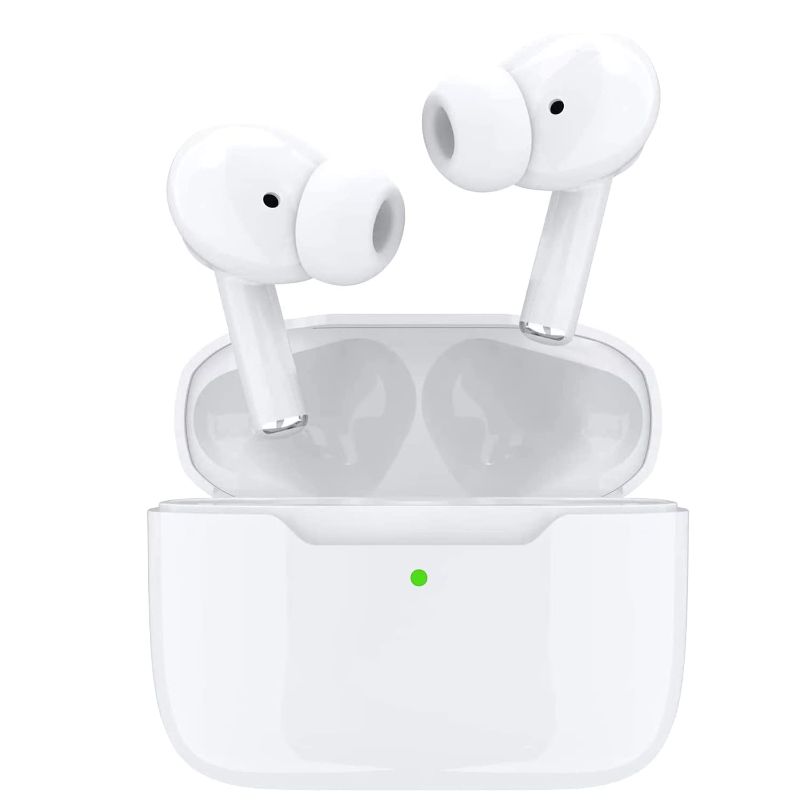 Photo 1 of Wireless Earbuds, Bluetooth 5.1 Earphones Noise Cancelling Wireless Headphones 30H Cycle Playtime Hi-Fi Stereo Sound Sweatproof Touch Control Earphones with mic, in-Ear Headset for Android/iPhone white pro