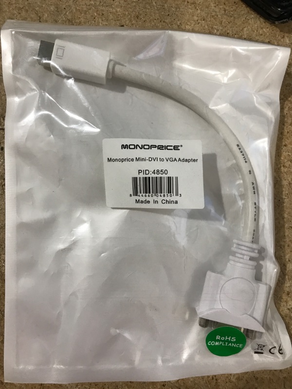 Photo 1 of Monoprice 104850 Mini-DVI to VGA Adapter (104850)
