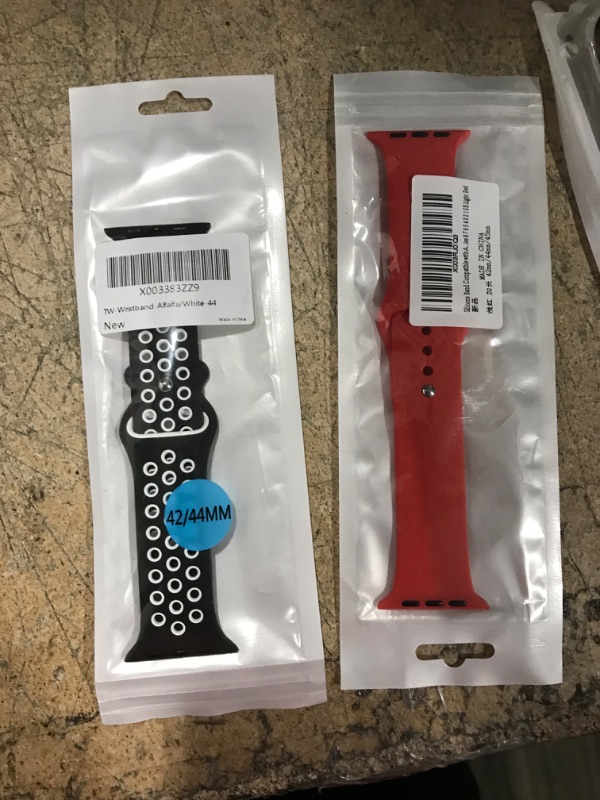 Photo 1 of Tighesen Sport Bands Compatible with Apple Watch Band 38mm 40mm 41mm 42mm 44mm 45mm 49mm S/M M/L for Women/Men Waterproof Soft Silicone Replacement Strap Accessories for iWatch Ultra SE Series 8/7/6/5/4/3/2/1(Red, 38/40/41mm S/M) 38mm/40mm/41mm S/M Red