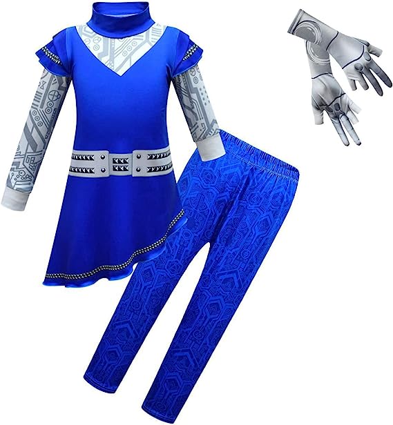 Photo 1 of ANUBHAVSHAALA Zombies Alien Costume for Girls Halloween Outfits Set with Gloves 4-12Y