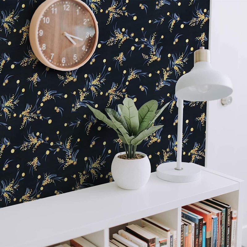 Photo 1 of 
Fiula Blue Yellow Flower Wallpaper Dark Blue Wallpaper Small Yellow Flower Wallpaper Yellow Dandelion Wallpaper Blue Leaf Yellow Flower Wallpaper Vinyl Flower Wallpaper Blue Wallpaper 16”×78.7”