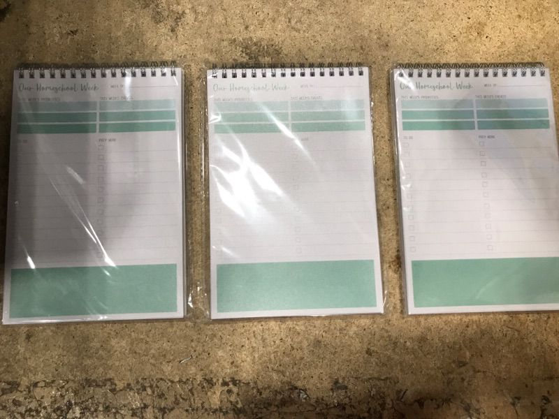 Photo 2 of 3 PIECE KAICN Homeschool Weekly Planner Pad- Undated Top Sprial To Do List Notepad for Organized Weekly & Daily Planning to Boost Productivity. PVC Cover, 100GSM Premium Paper. 5.5" x 8.5" Spring is in the air