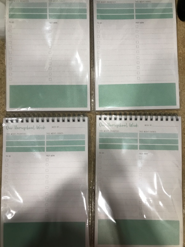 Photo 2 of 4 PIECE SET KAICN Homeschool Weekly Planner Pad- Undated Top Sprial To Do List Notepad for Organized Weekly & Daily Planning to Boost Productivity. PVC Cover, 100GSM Premium Paper. 5.5" x 8.5" Spring is in the air