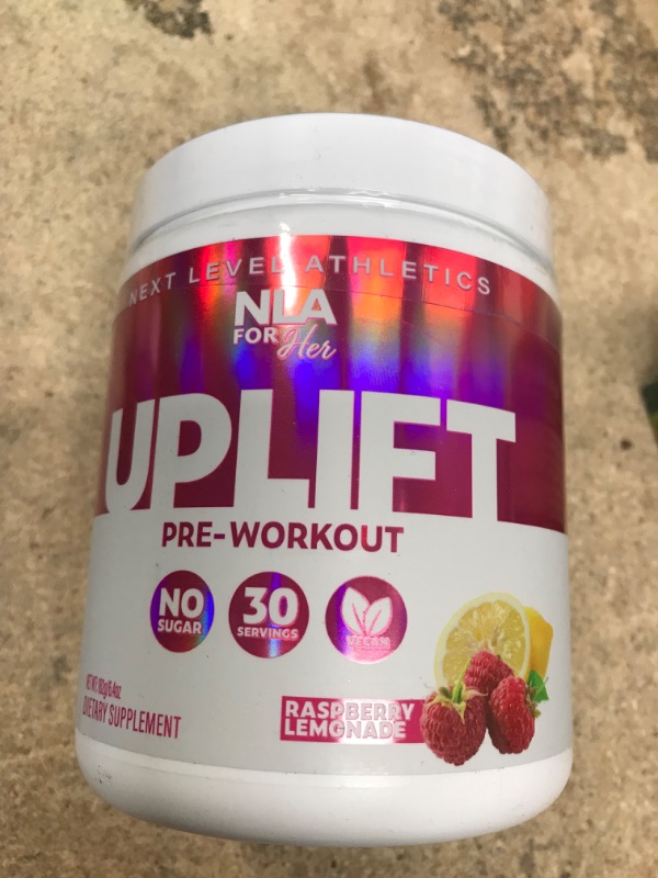 Photo 3 of (30 SERVING NOT 40** *EXPIRE 07/2025** NLA for Her, Uplift Pre Workout Powder, Raspberry Lemonade, 30 Servings