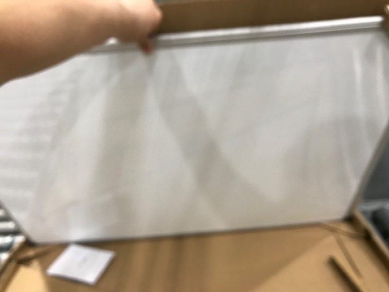 Photo 1 of Amazon Basics Magnetic Dry Erase White Board, 36 x 24-Inch Whiteboard - Silver Aluminum Frame 24" x 36" Magnetic, Aluminum Frame
