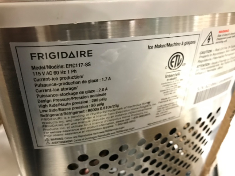 Photo 6 of **MISSING PARTS**
Frigidaire EFIC117-SS 26 Pound Ice Maker