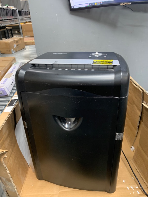 Photo 2 of Used *** Amazon Basics 15-Sheet Cross Cut Paper Shredder and Credit Card CD Shredder with 6 Gallon Bin 15 Sheet - new model Shredder