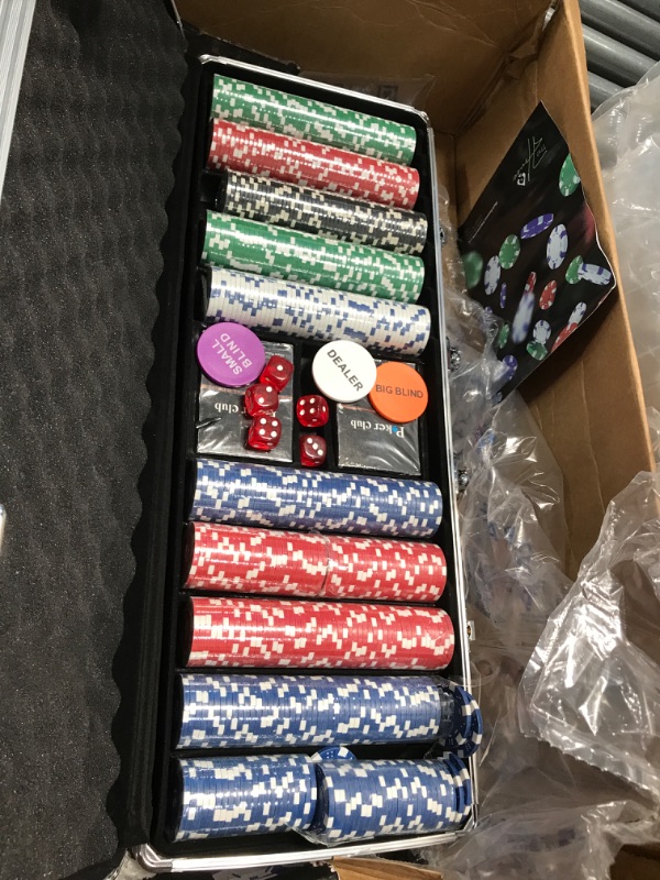 Photo 4 of The House Poker Set - Premium Poker Chip Set - 500 Pcs - Ideal for Blackjack & Casino Games - Poker Set with Aluminum Case - Texas Holdem Poker Set * SEE NOTES 