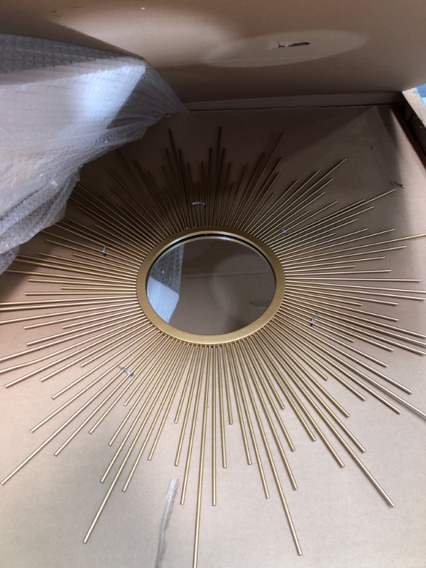 Photo 2 of 30" Gold Spoked Sunburst Wall Accent Mirror