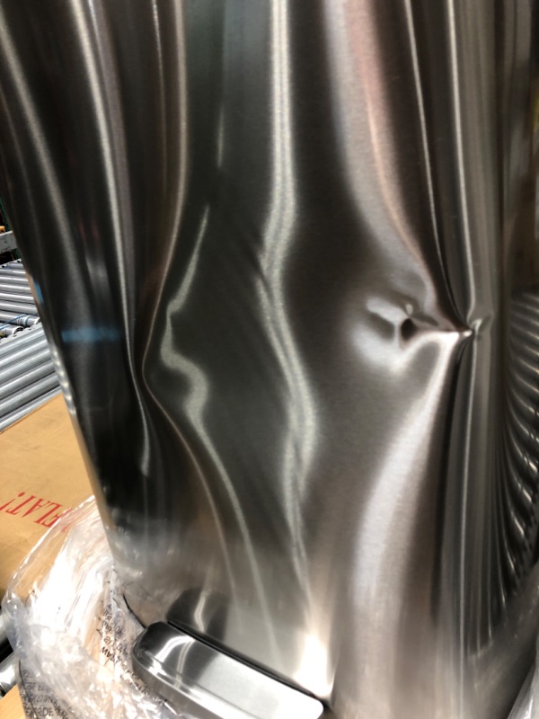 Photo 1 of QUALIAZERO 50L/13Gal Heavy Duty Hands-Free Stainless Steel Commercial/Kitchen Step Trash Can, Fingerprint-Resistant Soft Close Lid Trashcan, 50L / 13 GAL * DENTED *