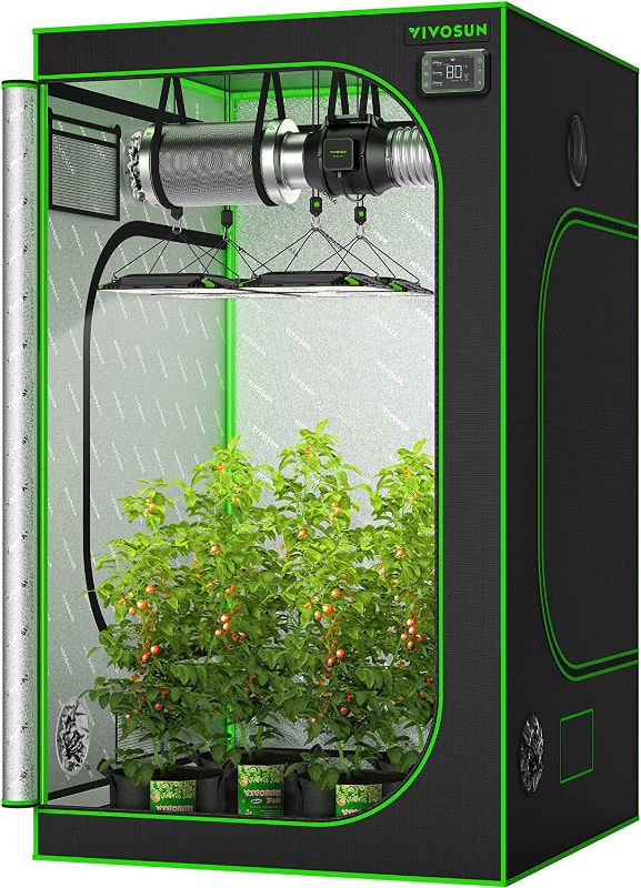 Photo 1 of  48"x48"x80" High Reflective Mylar with Observation Window and Floor Tray for Hydroponics Indoor Plant