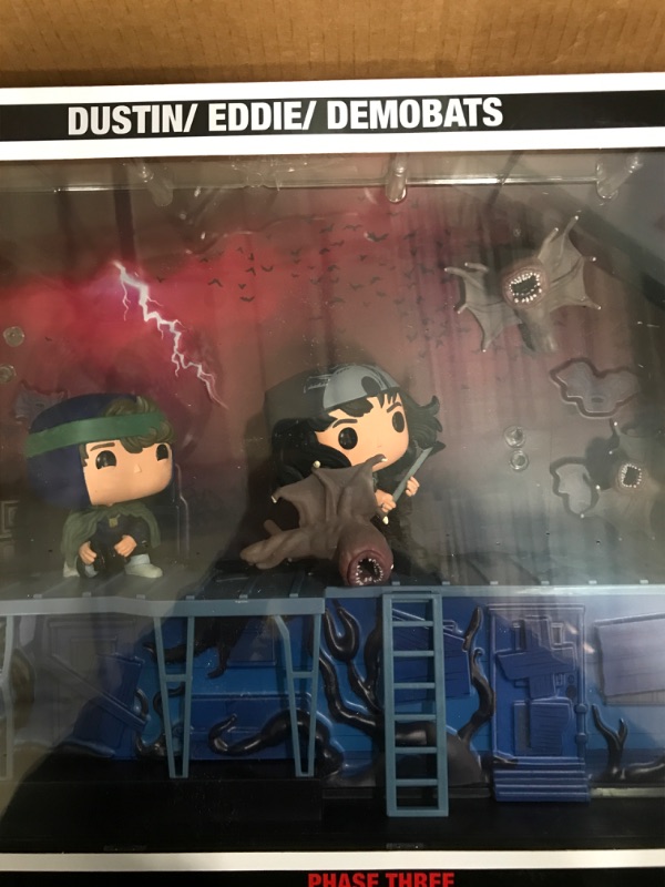 Photo 2 of ***USED/HEAVILY DAMAGED*** Funko Pop! Moments Deluxe: Stranger Things - Phase Three, Dustin, Eddie, Demobats