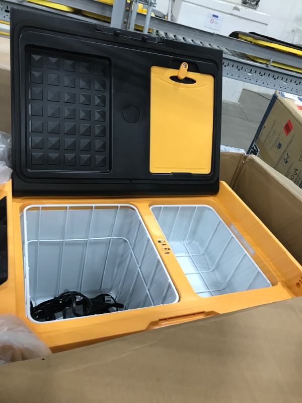 Photo 3 of **SEE NOTES**
BougeRV 12 Volt Car Refrigerator Dual Zone, Portable Freezer Fridge APP Control E35(37QT)-no wheels, (Black and Yellow) E35(37QT)