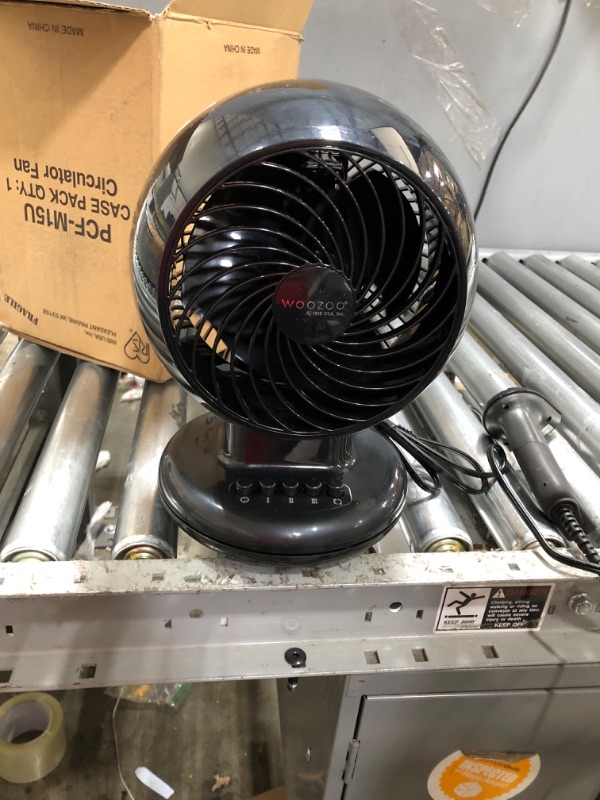 Photo 1 of IRIS USA WOOZOO Oscillating Fan, Vortex Fan, Air Circulation, 3 Speed Settings, 6 Tilting Head Settings, 46ft Max Air Distance, Medium, Black Black Medium W/O Remote