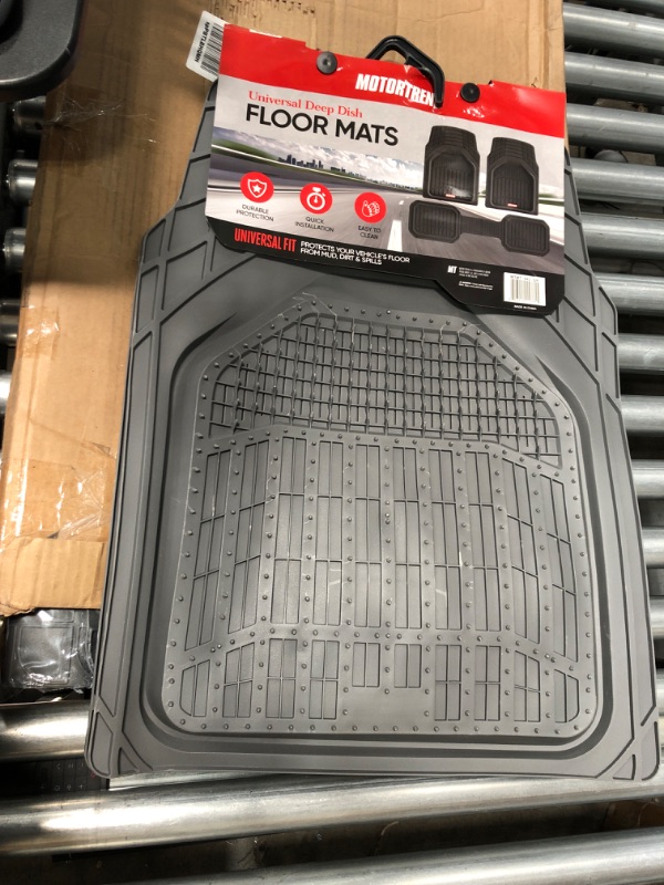 Photo 1 of Motor Trend FlexTough Defender Car Floor Mats & TrunkShield Cargo Liner Set - Next Generation Deep Dish Heavy Duty Contour Liners for Car SUV Truck & Van-All Weather Protection Gray