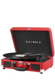 Photo 1 of Victrola Vintage 3-Speed Bluetooth Portable Suitcase Record Player with Built-in Speakers | Red, 1SFA (VSC-550BT-RD)