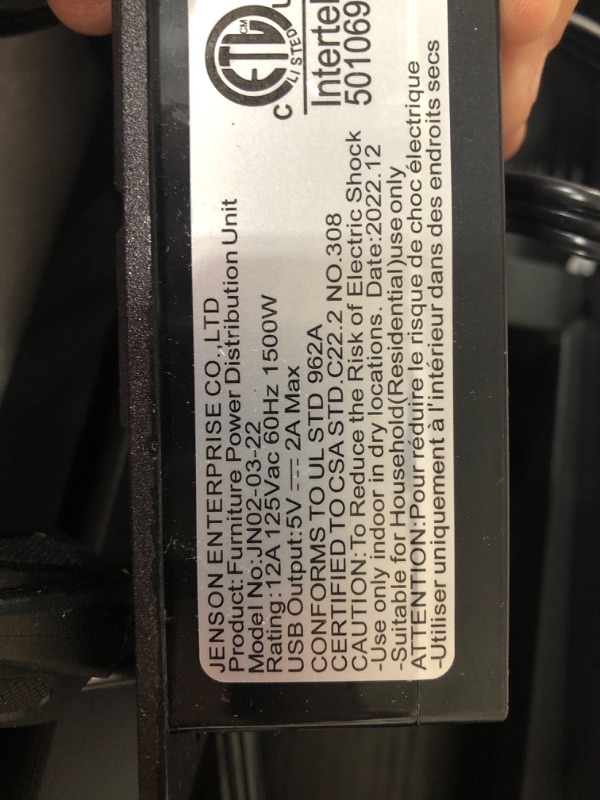 Photo 6 of ***Hardware is loose in box.***
ELYKEN 2 Pack 5.9" Narrow Console Sofa Table with Power Outlets, 39.4” L x 5.9" W x 31.1" H Long Black Behind Couch Table with Metal Frame and Charge Station with 6.5’ Extension Cord