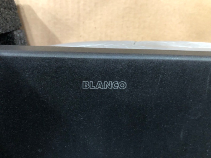 Photo 4 of ***DAMAGED***BLANCO Bowl Diamond Silgranit Super Single Undermount Kitchen Sink, 33.5x18.5 Coal Black