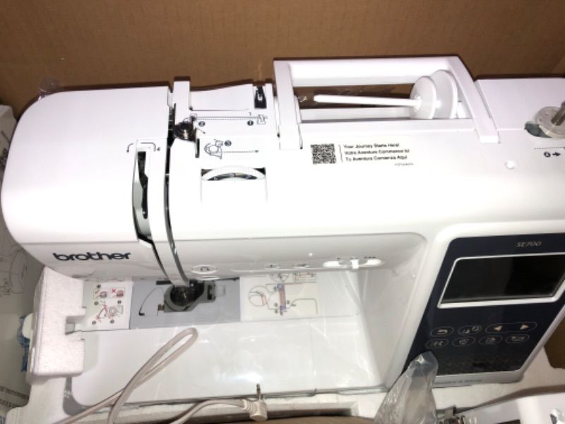 Photo 3 of Brother SE700 Sewing and Embroidery Machine, Wireless LAN Connected, 135 Built-in Designs, 103 Built-in Stitches, Computerized, 4" x 4" Hoop Area, 3.7" Touchscreen Display, 8 Included Feet