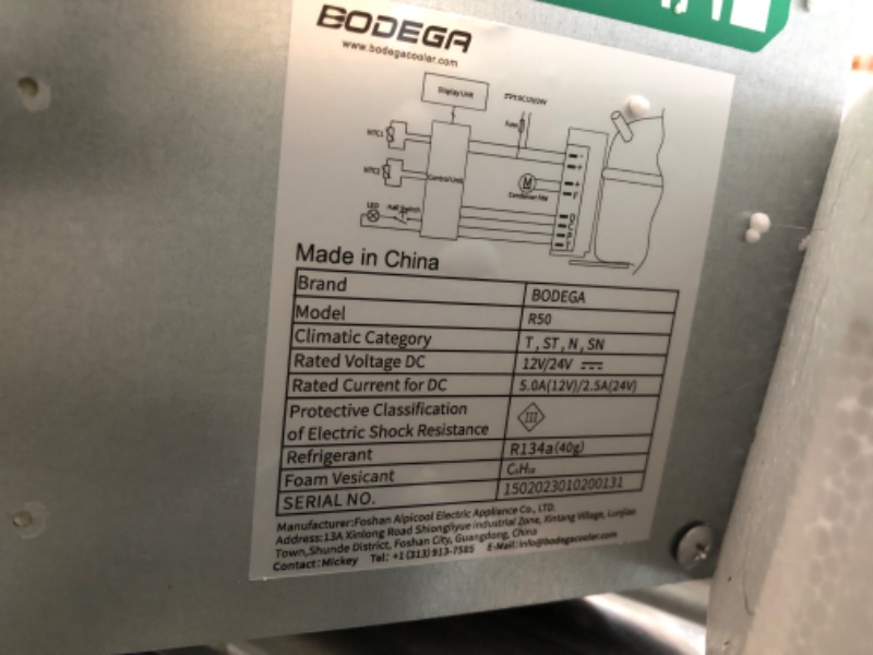 Photo 7 of *UNABLE TO TEST NO CHARGER/OR PLUG** BODEGA 12 Volt Refrigerator, RV Refrigerator WIFI APP Control , 45L(1.6cu.ft) RV Fridge and Freezer, 12 Volt Car Refrigerator with Lock, (-4?-46?) Travel Refrigerator Fridge for Truck, RV, Camping, Travel - 12/24V DC