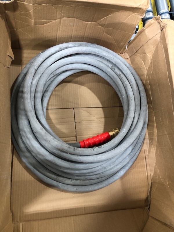 Photo 2 of *MISSING PIECE*  RIDGE WASHER Pressure Washer Hose 50 Feet X 3/8 Inch for Hot and Cold Water, with M22 14mm to 3/8 Inch Quick Connect, 4000 PSI Gray