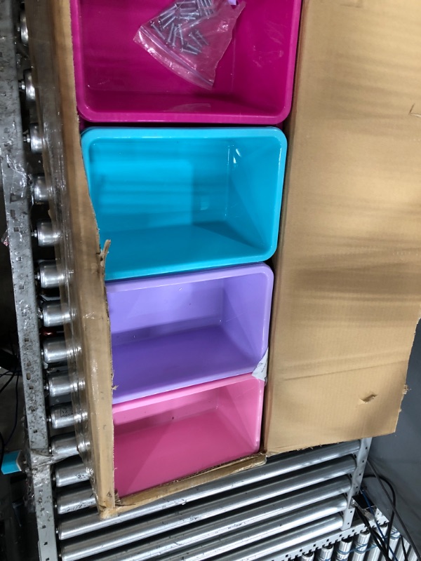 Photo 3 of ***Some bins are broken, see picture.***
Humble Crew Toy Storage Organizer, White/Pink/Purple/Turquoise White/Pink/Purple/Turquoise Organizer