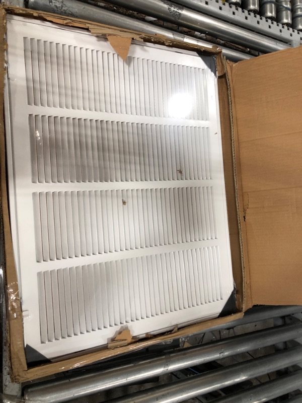 Photo 2 of 24" x 18" Inch White Air Vent Cover - Steel Return Air Grilles - for Ceiling and Sidewall - HVAC - with Insect Protection Screen 