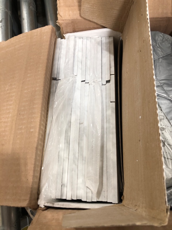 Photo 2 of ***Some tiles are broken due to shipping and handling .***
MSI Carrara White 12 inch x 4 inch Honed Marble Subway Tile for Kitchen Backsplash, Floor Tile, Wall Tile for Bathroom, Shower Wall Tile, 4x12 inch Mosaic Tile