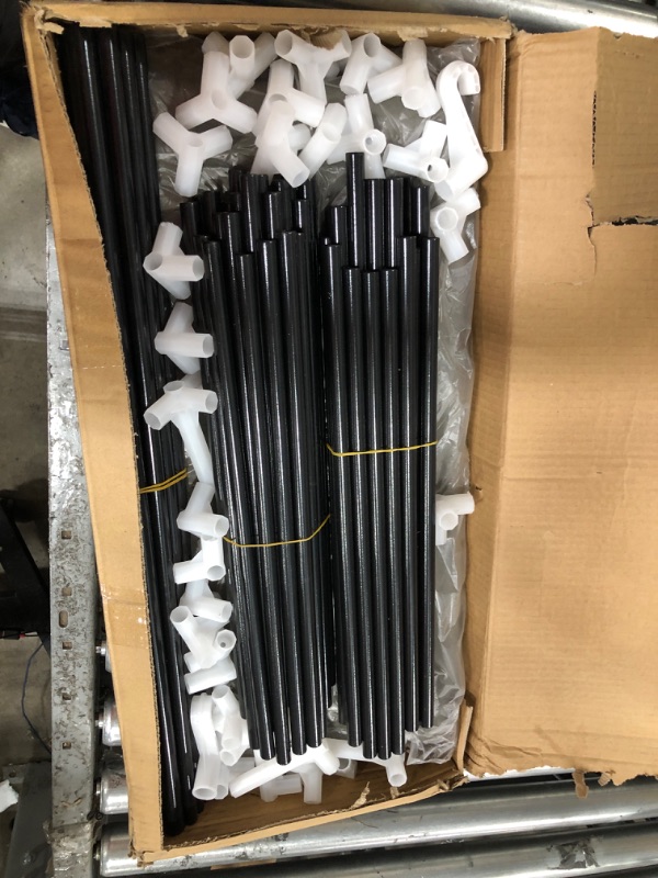 Photo 1 of UDEAR Closet Organizer Wardrobe Clothes Storage Shelves, Non-Woven Fabric Cover with Side Pockets,41.3 x 17.7 x 66.9 inches,Grey ***Pieces are loose in box, unknown if anything is missing.*** 