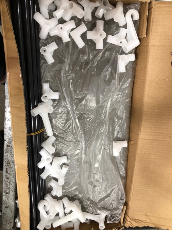 Photo 1 of UDEAR Closet Organizer Wardrobe Clothes Storage Shelves, Non-Woven Fabric Cover with Side Pockets,41.3 x 17.7 x 66.9 inches,Grey ***Pieces are loose in box, unknown if anything is missing.*** 