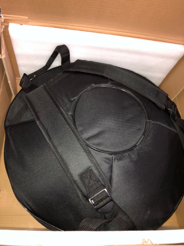 Photo 2 of "Lark Music" hand pan in D Minor 9 notes steel hand drum + Soft Hand Pan Bag + (22.8" (58cm), Black (D Minor) 9 notes D3 A Bb C D E F G A)
