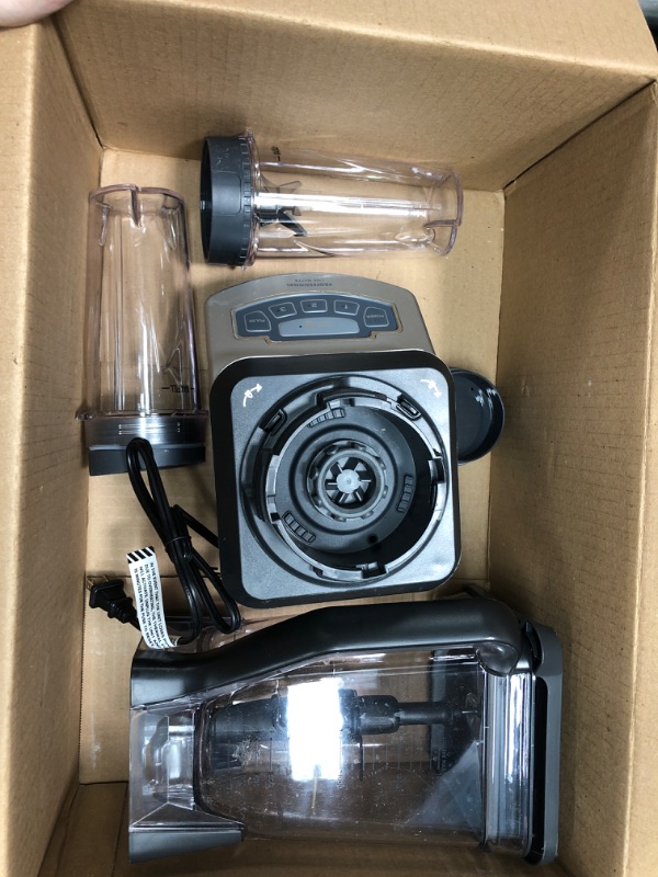 Photo 2 of Ninja BL660 Professional Compact Smoothie & Food Processing Blender, 1100-Watts, 3 Functions -for Frozen Drinks, Smoothies, Sauces, & More, 72-oz.* Pitcher, (2) 16-oz. To-Go Cups & Spout Lids, Gray

